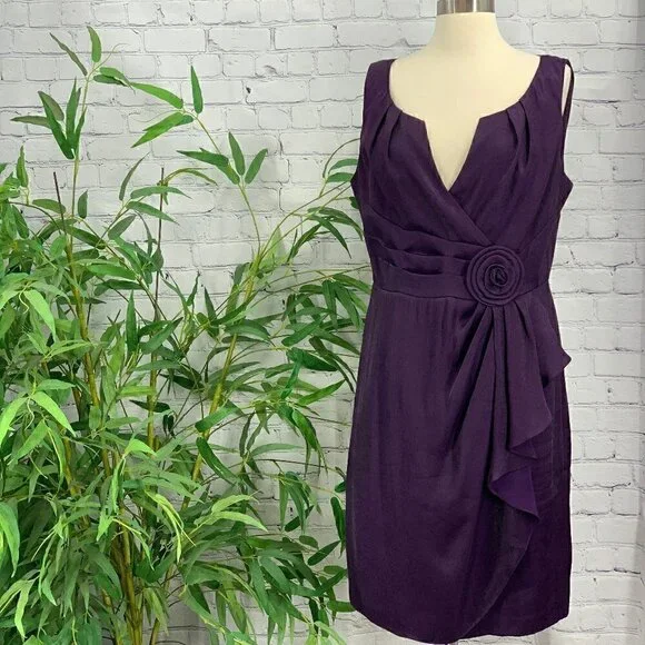 Adrianna Papell Purple Sleeveless Cocktail Dress - Picture 1 of 6